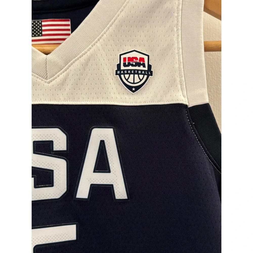Nike Kids USA Basketball Kevin Durant 5 Jersey Navy White Dri-FIT Small 8